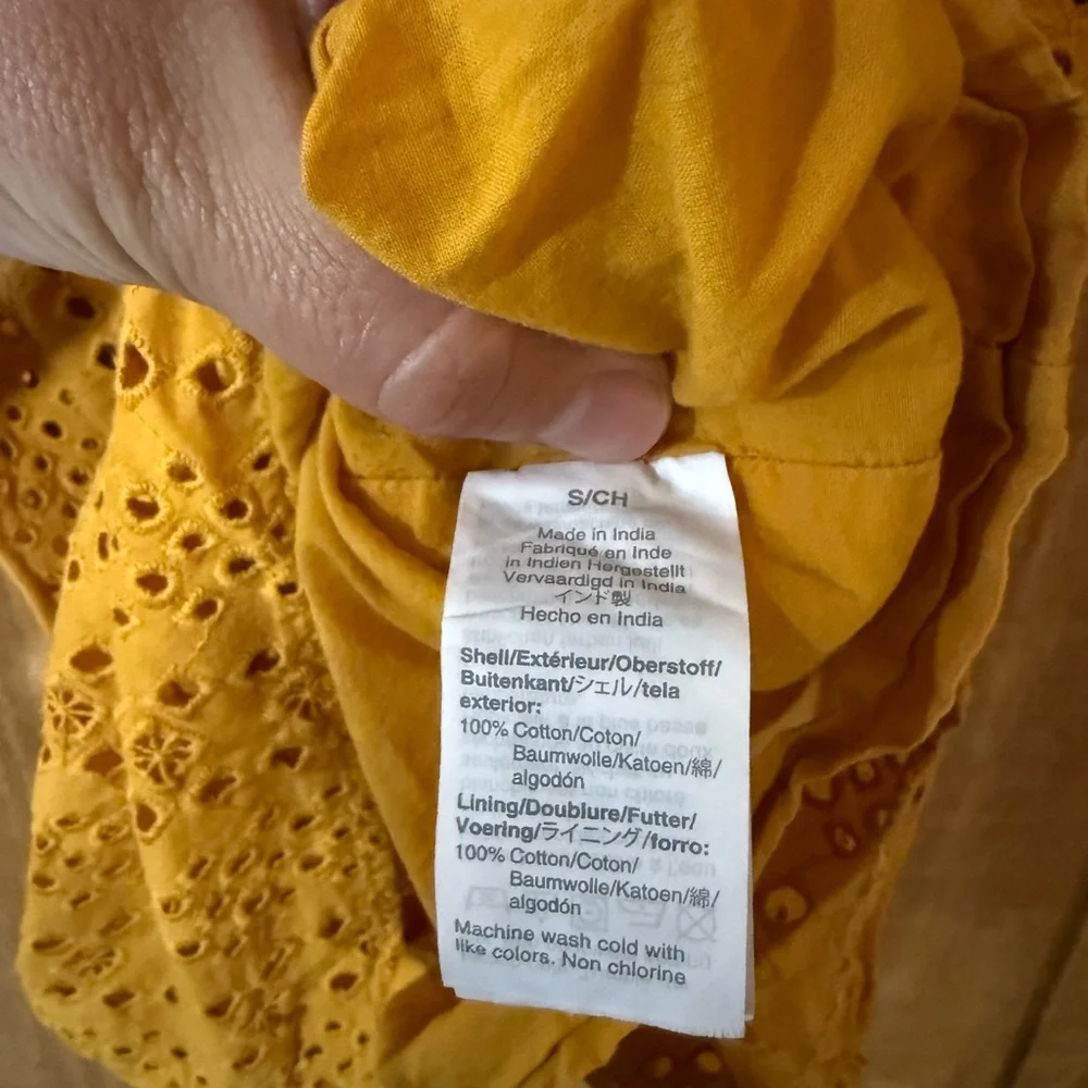 J. Crew Women's Mustard Eyelet Blouse